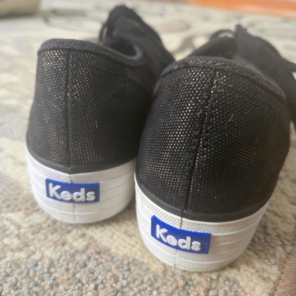 Keds Triple Kick Leopard Print Canvas Sneaker Shoes Women's 9.5 Black/gold - Picture 6 of 10